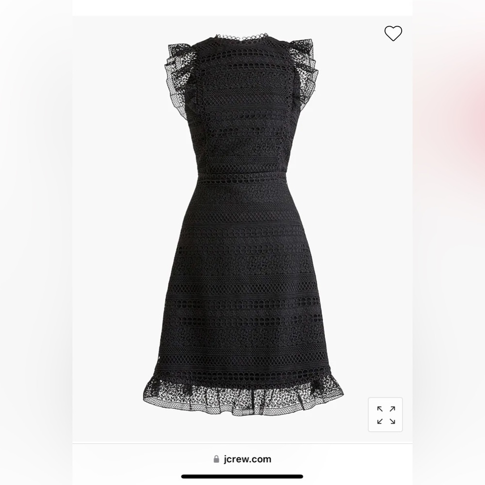 J Crew Cap Sleeve Ruffle Dress in Mixed Lace